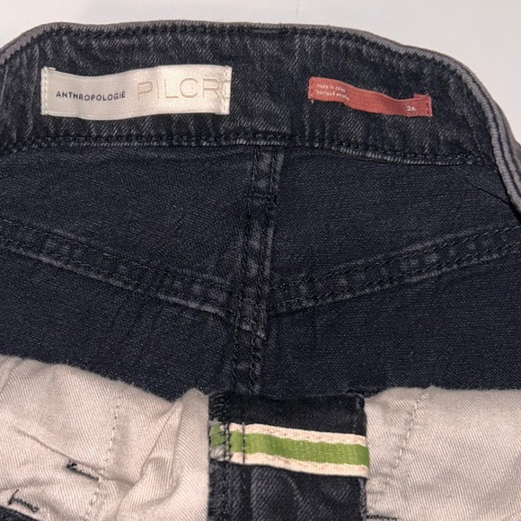 Anthropologie Pilcro women black bermuda hi rise jean shorts raw hem size 26 NWT - Picture 3 of 10